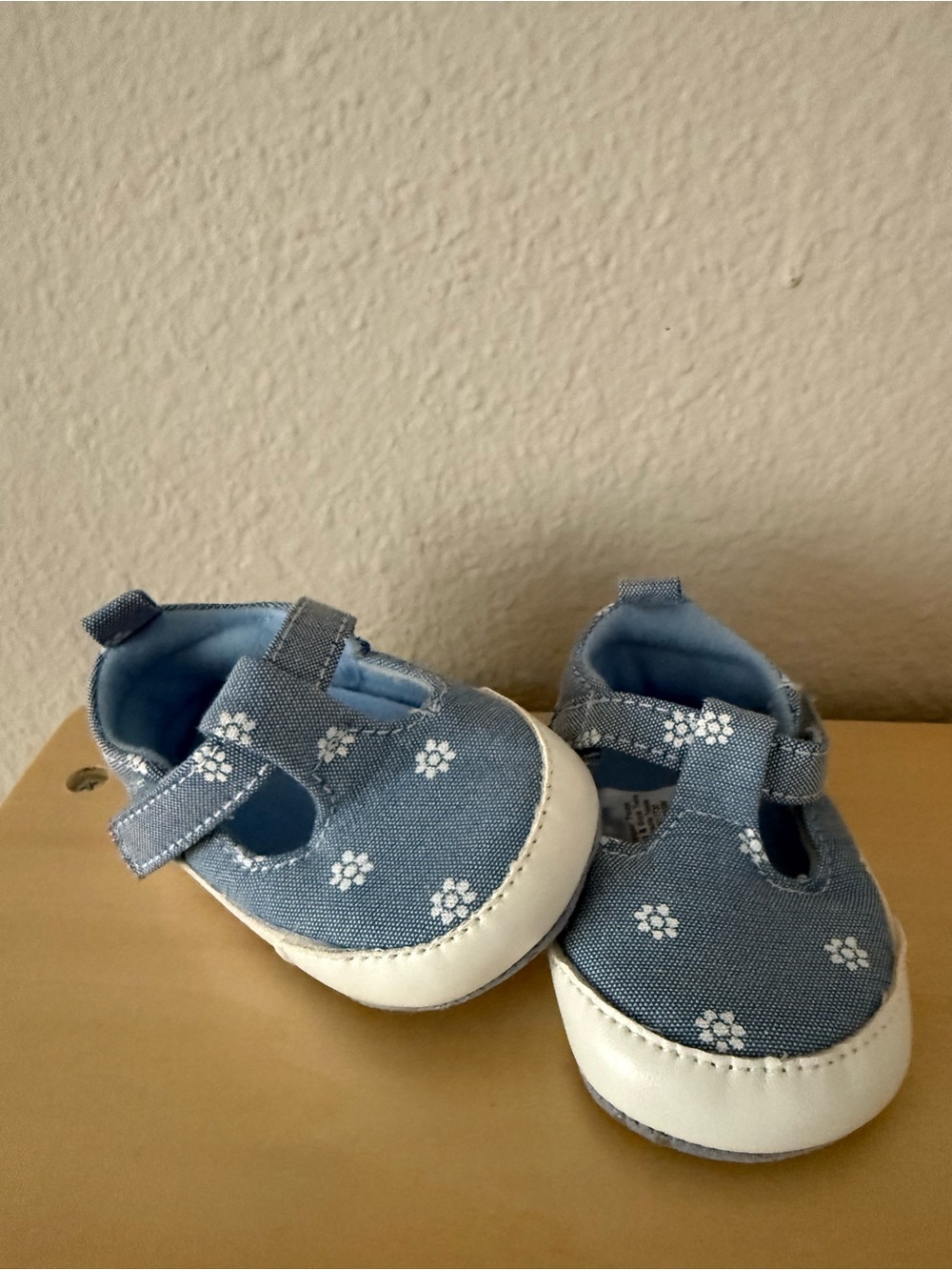 Baby Blue Floral Canvas Mary Jane Walker Shoes